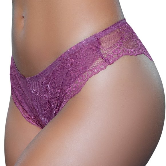 Lace Tanga Panty with Scalloped Trim 3 Color Pack - Picture 11 of 12
